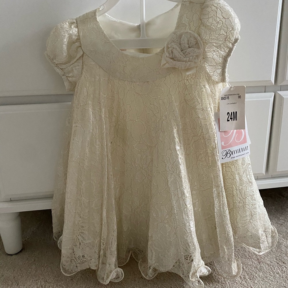 Bonnie baby lace ivory dress